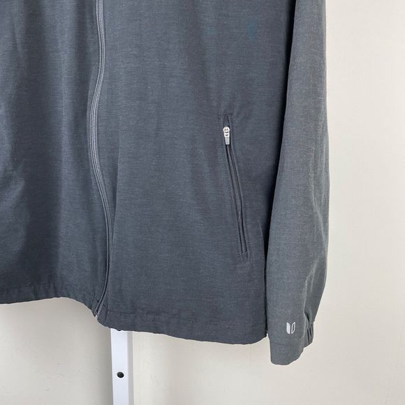 Linksoul Golf Jacket Windbreaker Full Zip Gray Black Colorblock Mens Large - Picture 3 of 8